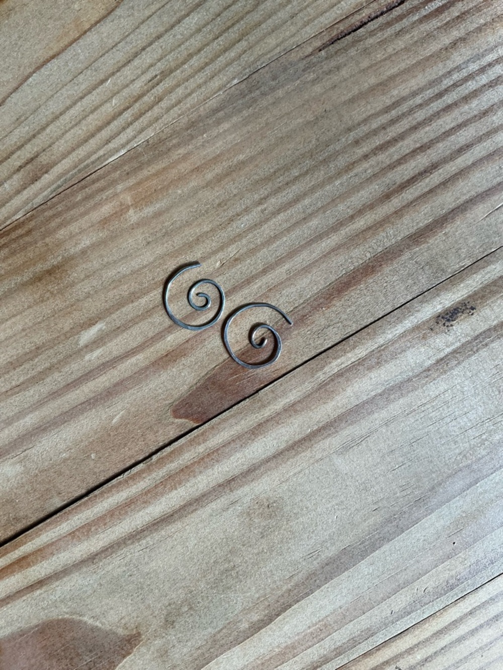 Handcrafted Silver Spiral Wall Accent earring